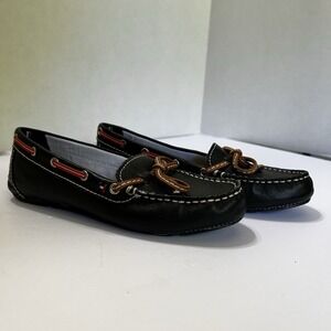 Tommy Hilfiger Shoes Womens 5.5 M Ravelin Casual Slip On Loafers Leather Black